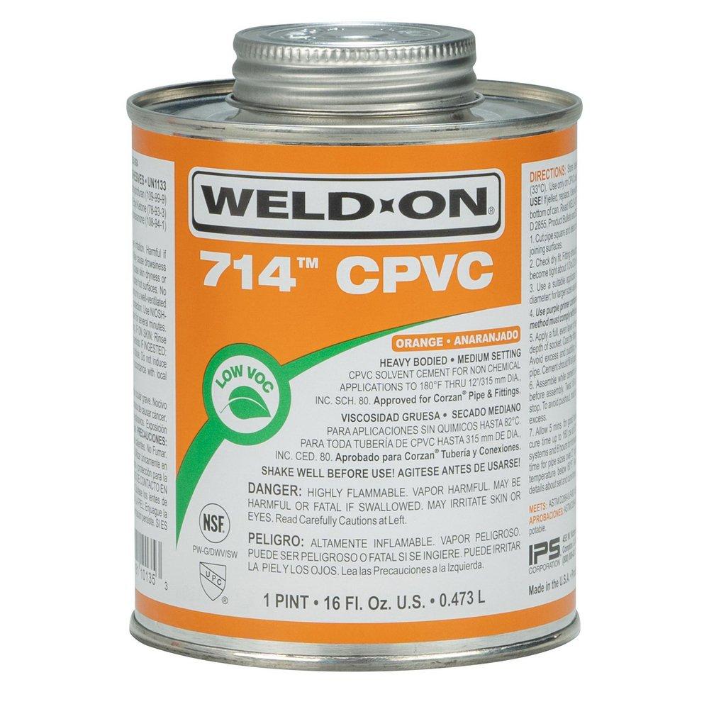 Weld-On&reg; Regular Set Plastic Orange Pipe Cement 