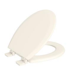 Round Closed Front Toilet Seat with Cover in Biscuit