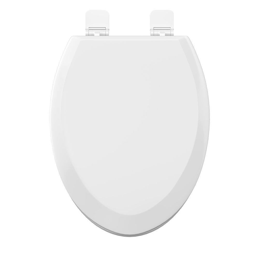 PROFLO&reg; White Elongated Closed Front Toilet Seat 