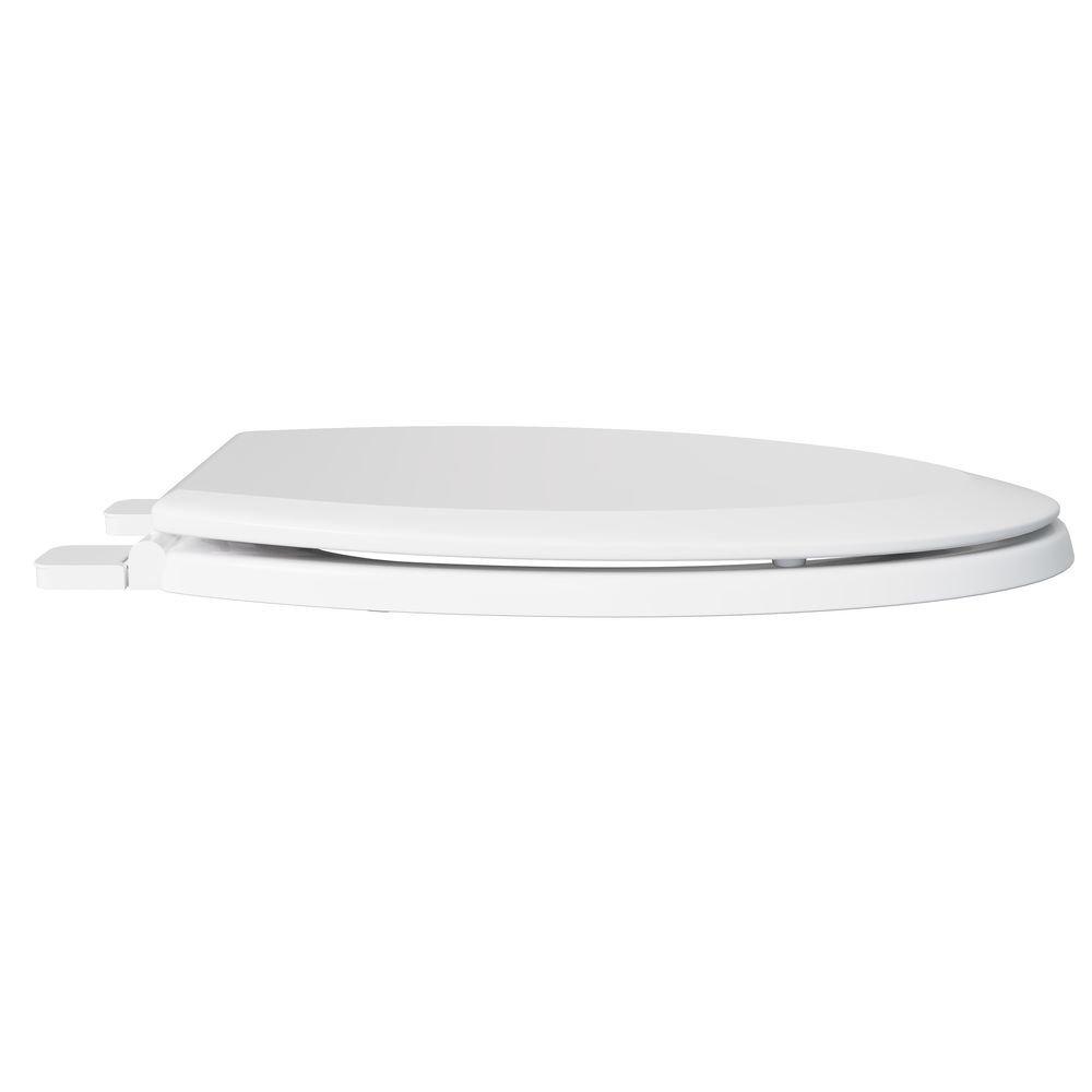 PROFLO&reg; White Elongated Closed Front Toilet Seat 