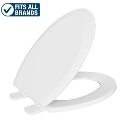 Elongated Closed Front Toilet Seat with Cover in White