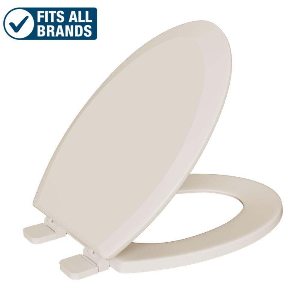 PROFLO&reg; Biscuit Elongated Closed Front Toilet Seat 