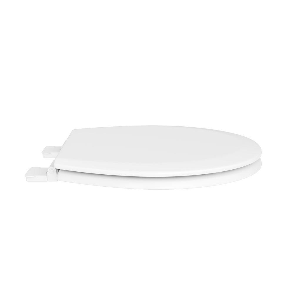 PROFLO&reg; White Round Closed Front Toilet Seat 