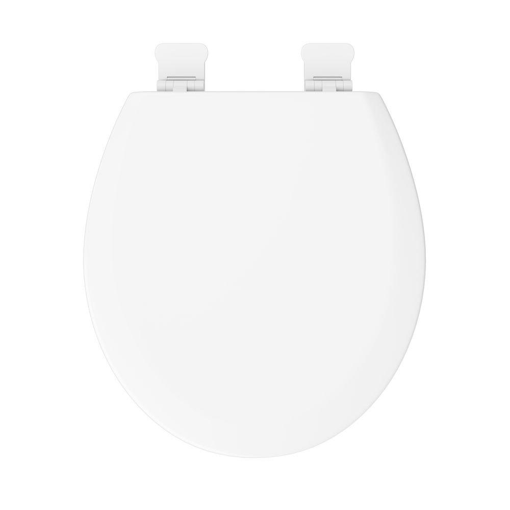 PROFLO&reg; White Round Closed Front Toilet Seat 