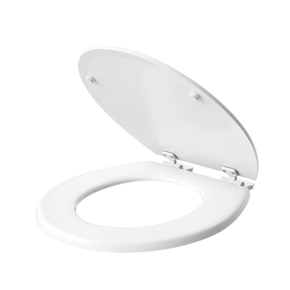 PROFLO&reg; White Round Closed Front Toilet Seat 