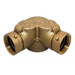 4 x 2-1/2 x 2-1/2 in. NST 90 Degree Fire Department Connection with Double Clapper Siamese