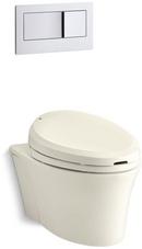 1.6 gpf Elongated Wall Mount One Piece Toilet in Biscuit