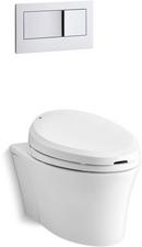 1.6 gpf Elongated Wall Mount One Piece Toilet in White