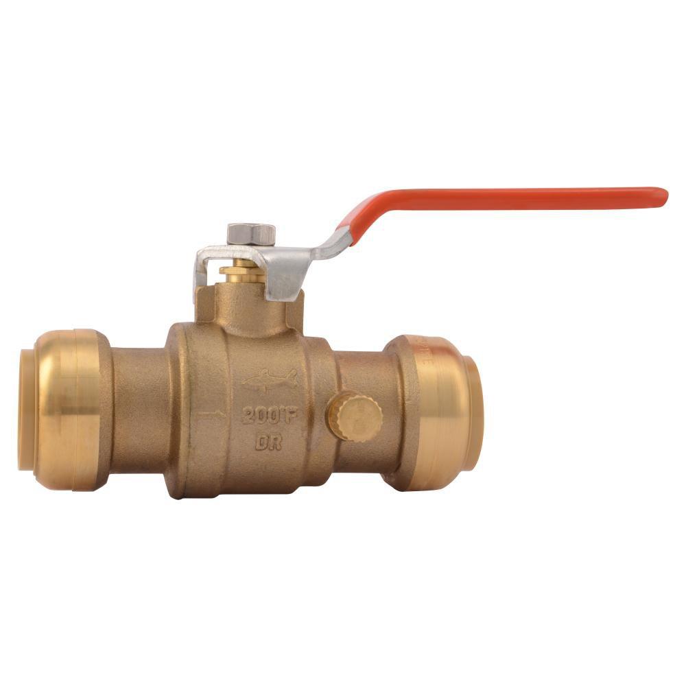 SharkBite® Natural Brass DZR Brass Full Port Push 200# Ball Valve 
