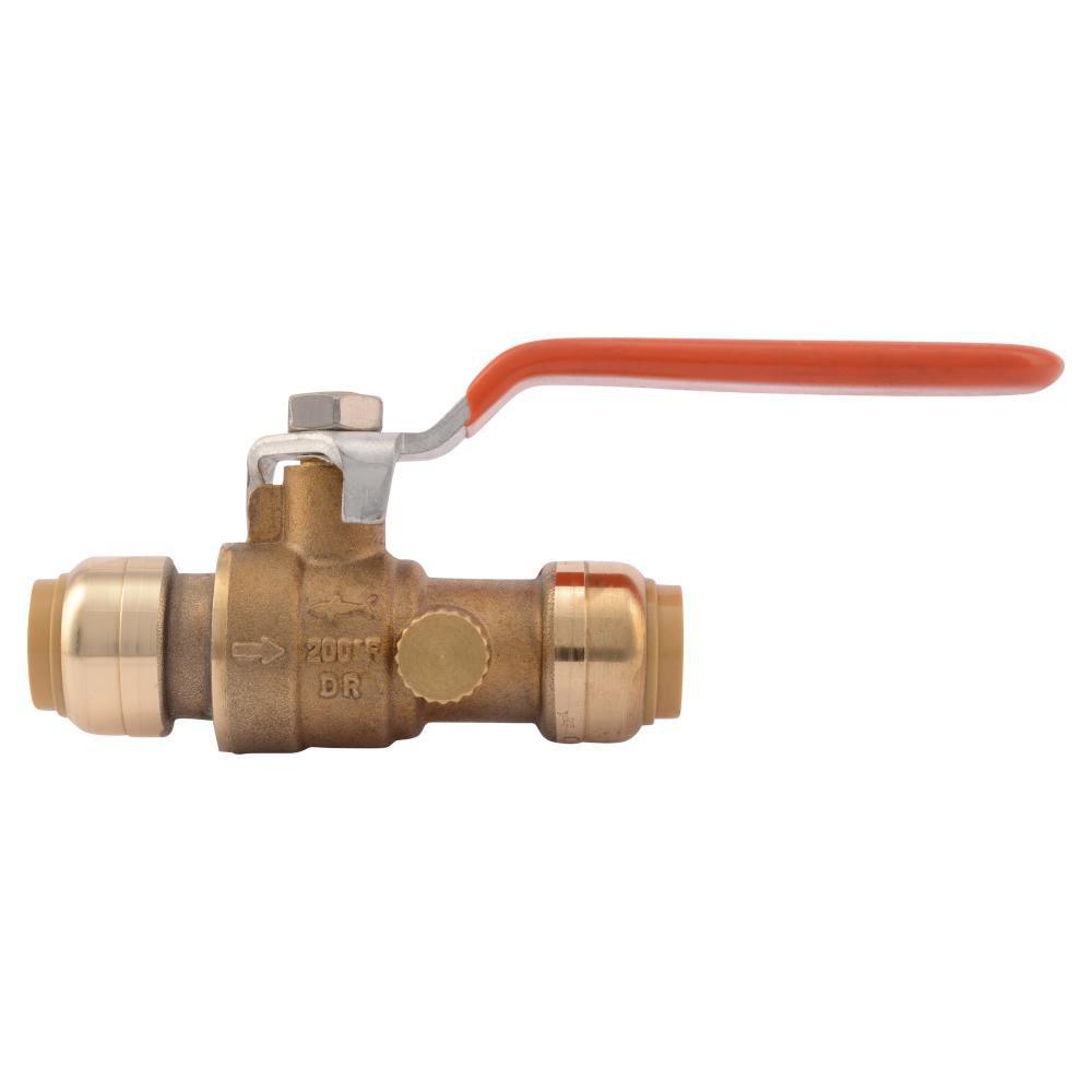 SharkBite&reg; Natural Brass Brass Full Port Push 200# Ball Valve 