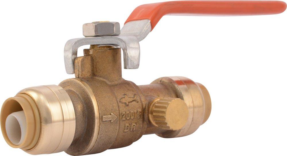 SharkBite&reg; Natural Brass Brass Full Port Push 200# Ball Valve 