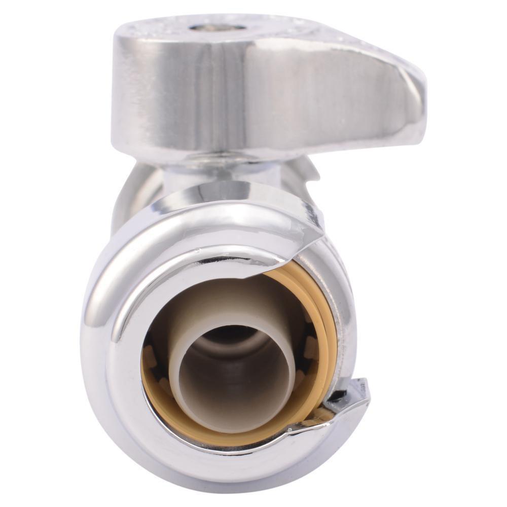 SharkBite&reg; Chrome Straight Supply Stop Valve in Polished Chrome 