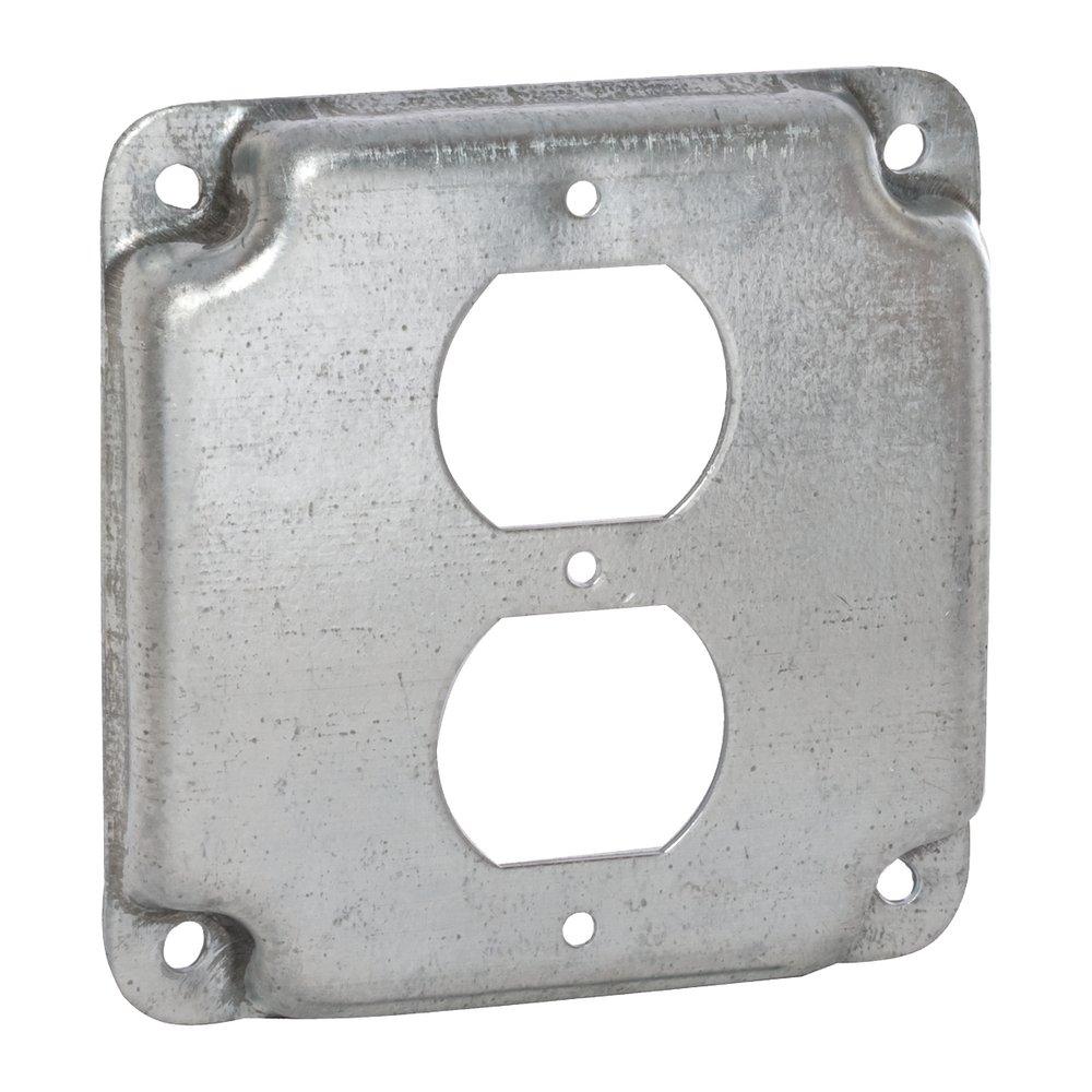 RACO 1/2 in. Square Exposed Work Cover with 1 Duplex Receptacle Cover 
