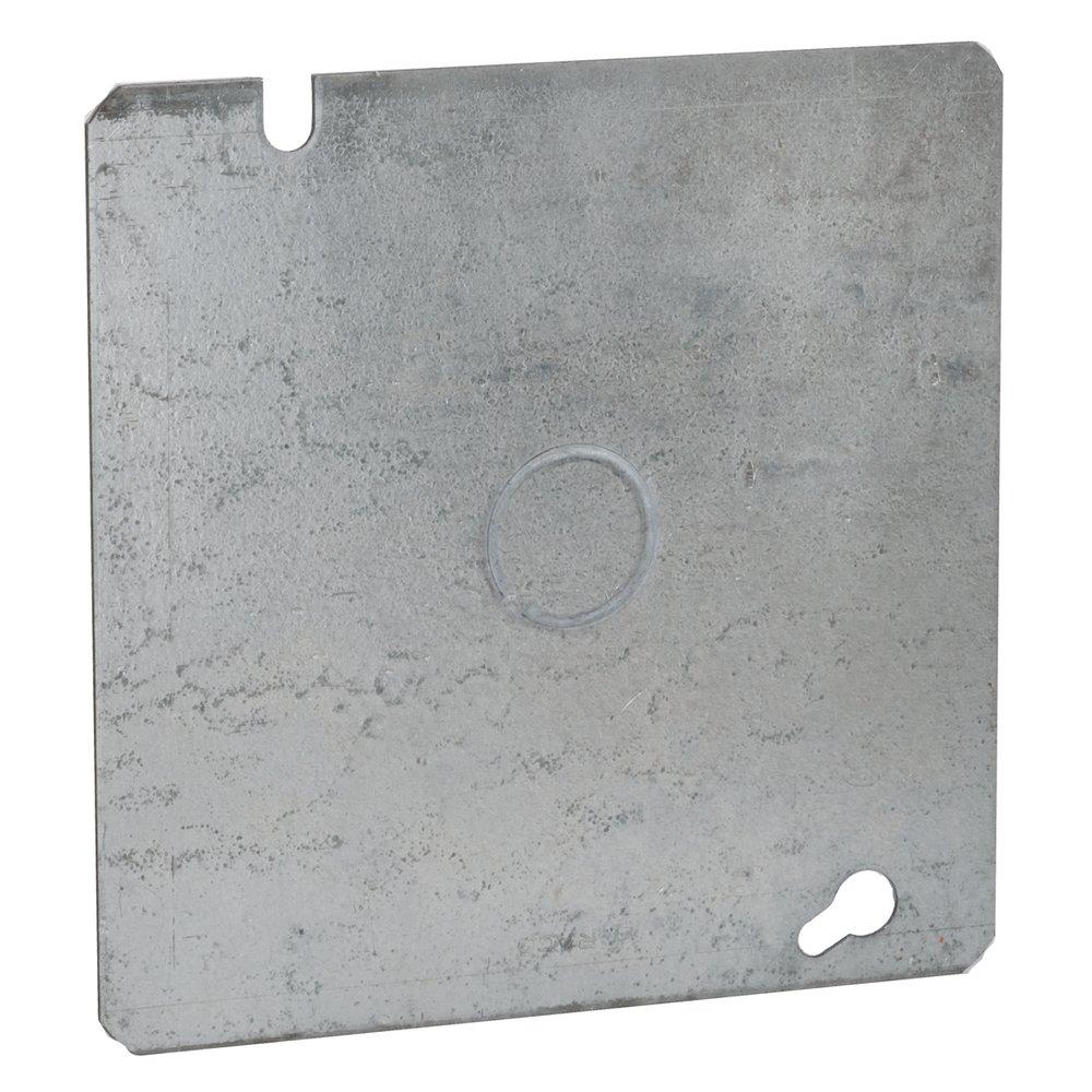 RACO Grey Square Flat Cover with 1/2 in. Knockout 