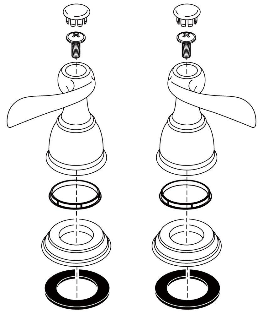 Delta Faucet Chrome Foundations: Two Metal Lever Handle Kit with Buttons and Screws 