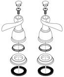 Delta Faucet Chrome Foundations: Two Metal Lever Handle Kit with Buttons and Screws 