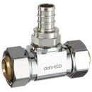 dahl Valve Chrome Plated Chrome PEX Crimp x Compression x Compression Tee 