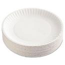 9 in. Paper Plate with Green Label in White (Case of 100)