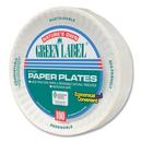 AJM White Paper Plate with Green Label in White (Case of 100) 