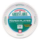 AJM White Paper Plate with Green Label in White (Case of 100) 