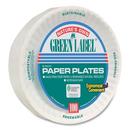 AJM White Paper Plate with Green Label in White (Case of 100) 