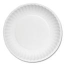 White Paper Plate with Green Label in White (Case of 100) 
