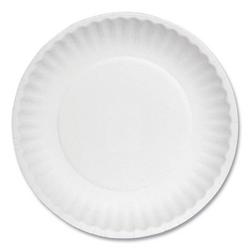 6 in. Paper Plate with Green Label in White (Case of 100)