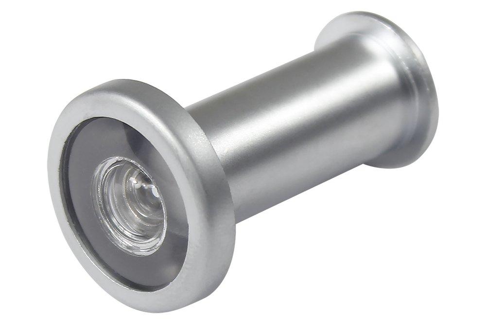 Satin Chrome Brass Viewer with Bore Plastic Lens 