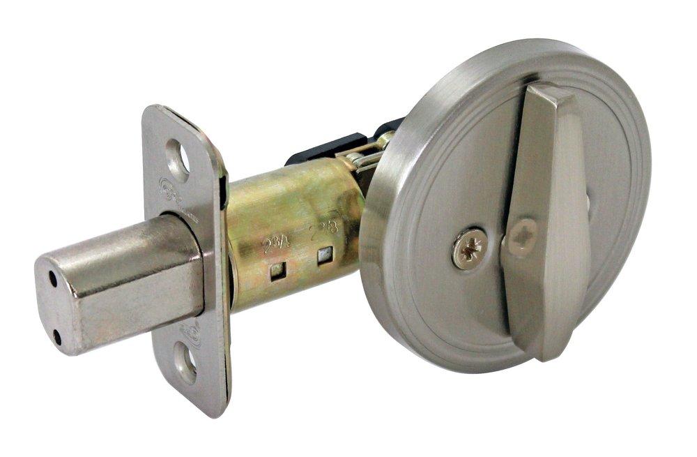 Cal-Royal Satin Nickel One Sided Deadbolt with No Cover 