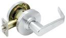2-Grade Exit Lock Leverset with Big Rose in Satin Chrome