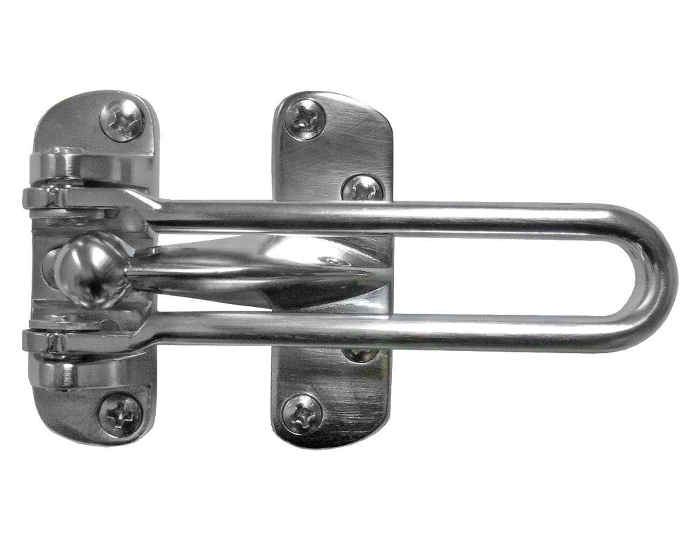 Satin Chrome Swing Bar Door Guard with Ball Bearing in Satin Chrome 