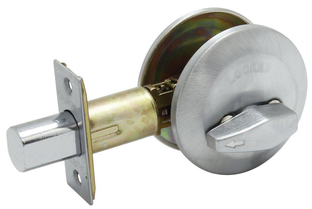 Cal-Royal Satin Chrome One Sided Deadbolt Metal-Stainless Steel 