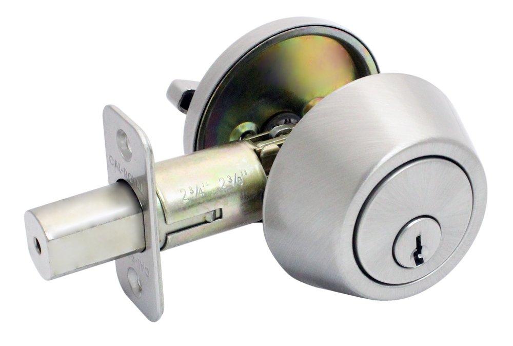 Cal-Royal Satin Nickel Single Cylinder Deadbolt 