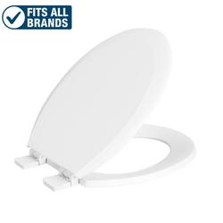 Round Closed Front Toilet Seat with Cover in White