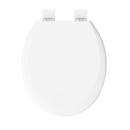 PROFLO&reg; White Plastic Round Closed Front With Cover Toilet Seat 