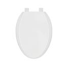 Elongated Easy Clean Closed Front Heavy Duty Plastic Toilet Seat with Cover in White