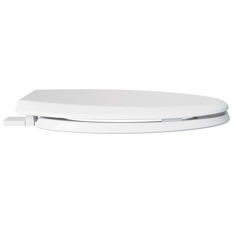 PROFLO&reg; White Elongated Toilet Seat with Easy Clean 