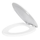 PROFLO&reg; White Elongated Easy Clean Closed Front Heavy Duty Plastic Toilet Seat with Cover 