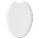 PROFLO&reg; White Elongated Easy Clean Closed Front Heavy Duty Plastic Toilet Seat with Cover 