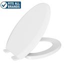 PROFLO&reg; White Elongated Toilet Seat with Easy Clean 