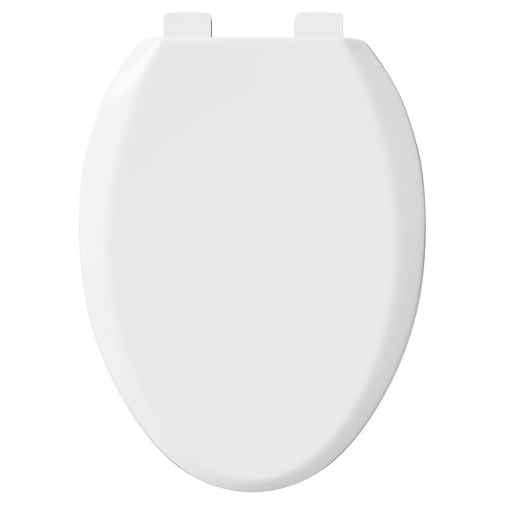 PROFLO&reg; White Elongated Toilet Seat with Easy Clean 