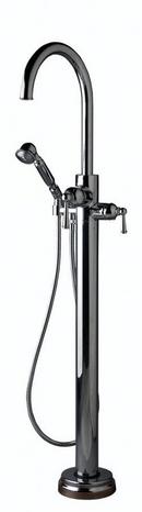 Floor Mount Tub Filler Lavatory Faucet with Single Lever Handle in Polished Chrome