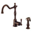 2.2 gpm Single Lever Handle Deckmount Kitchen Sink Faucet Column Spout 1/4 in. NPSM Connection in Tumbled Bronze
