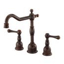 Widespread Lavatory Faucet with Double Lever Handle in Tumbled Bronze