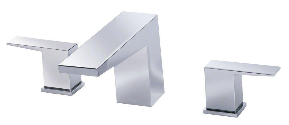 Gerber Plumbing Chrome 3-Hole Roman Tub Faucet with Double Lever Handle Metal Deckmount 