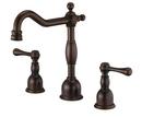 3-Hole Roman Tub Faucet Trim with Double Lever Handle in Tumbled Bronze
