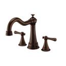 3-Hole Roman Tub Faucet Trim Kit with Double-Handle in Tumbled Bronze