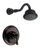 Pressure Balancing Shower Faucet with Single Lever Handle in Tumbled Bronze