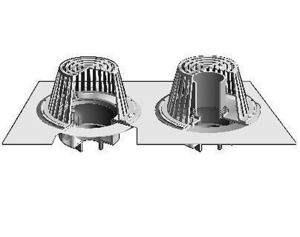 Mifab No-Hub Roof Drain with Section Overflow Pull-Out 