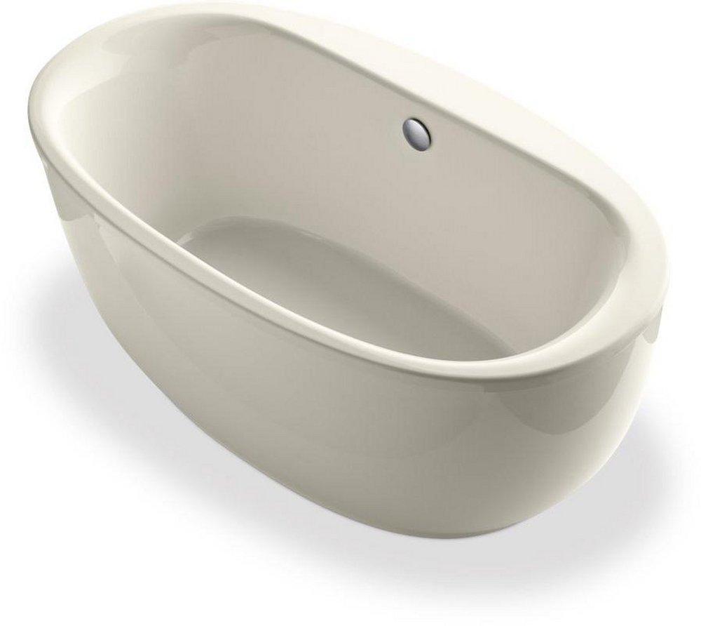 KOHLER Biscuit 65-1/2 x 36 in. Freestanding Bathtub with Center Drain 